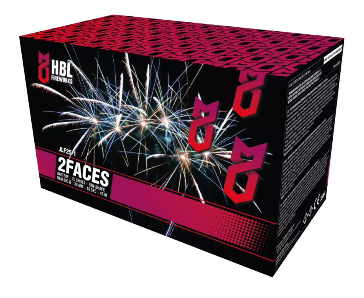 2Faces - 25 Shots - 30MM - HBL Fireworks
