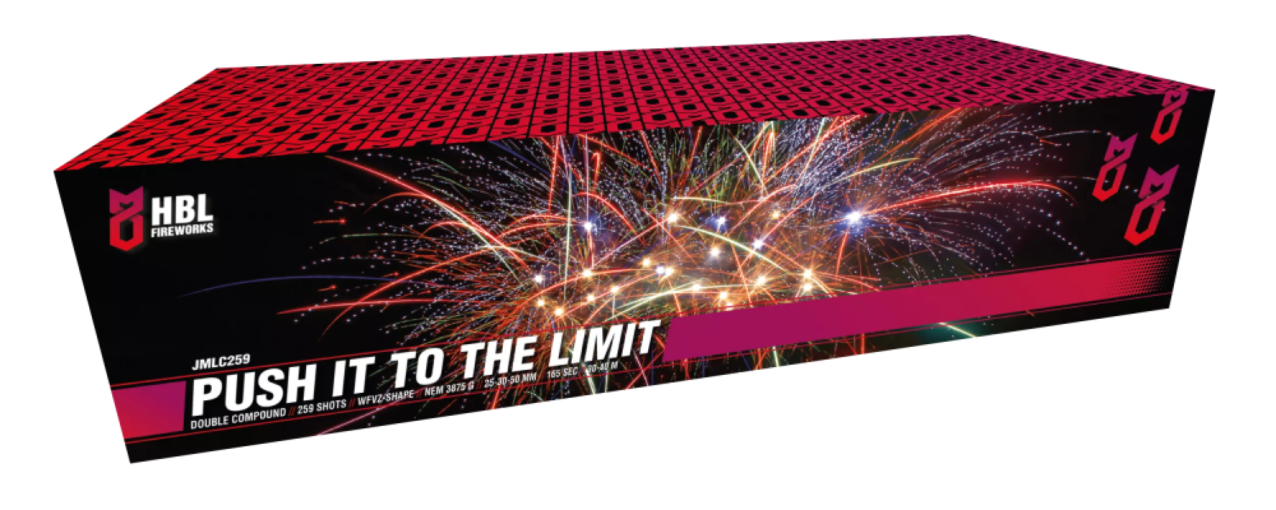 Push It To The Limit - 259 Shots - 25/30/50mm - WFVZ Shape - HBL Fireworks