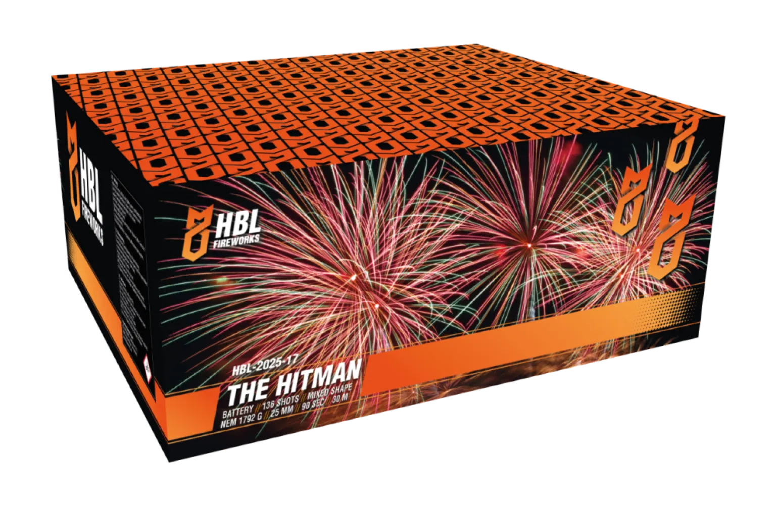 The Hitman - 136 Shots - 25MM - Mixed Shape - HBL Fireworks