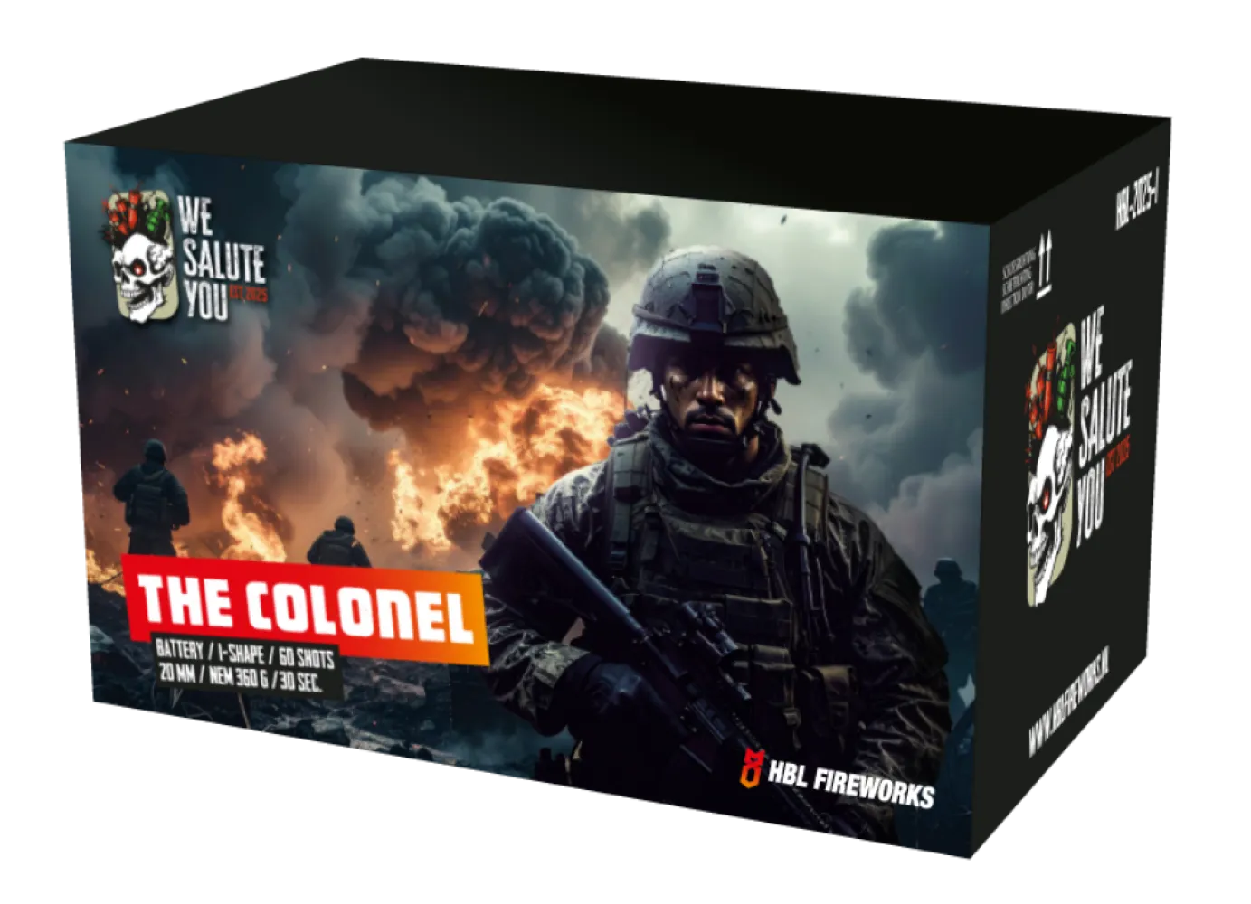 The Colonel - 60 Shots - 20MM - I-Shape - We Salute You - HBL Fireworks