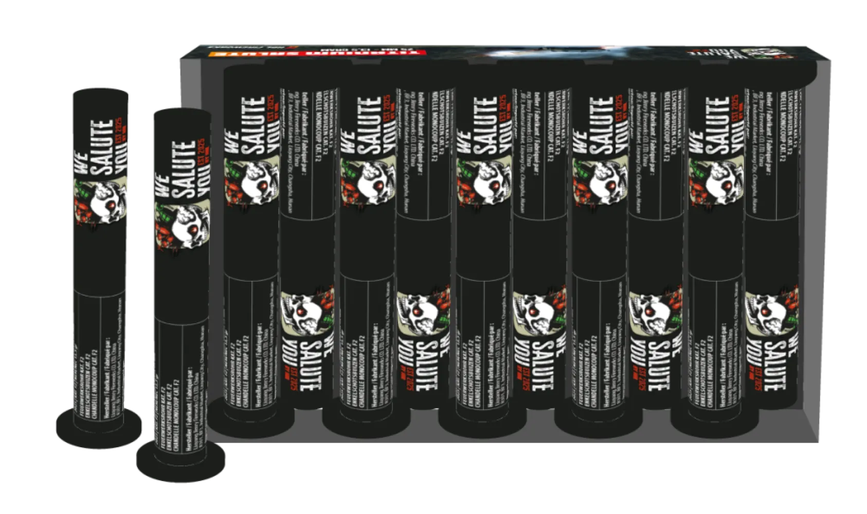 Titanium Scream Salute (10pcs) - Einzelschuss - 25MM - We Salute You - HBL Fireworks